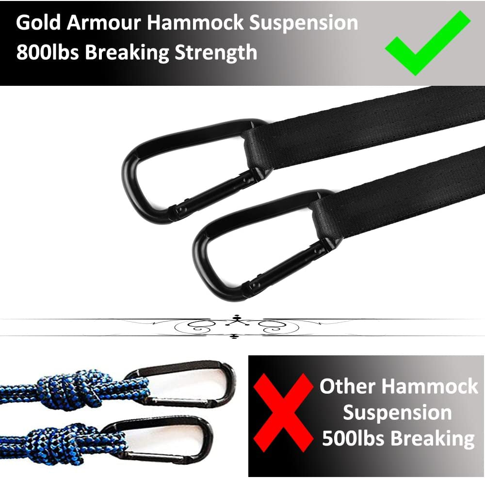 Camping Hammock - Portable Hammock Single Hammock Camping Accessories Gear for Outdoor Indoor Adult Kids, USA Based Brand (Black & Purple)