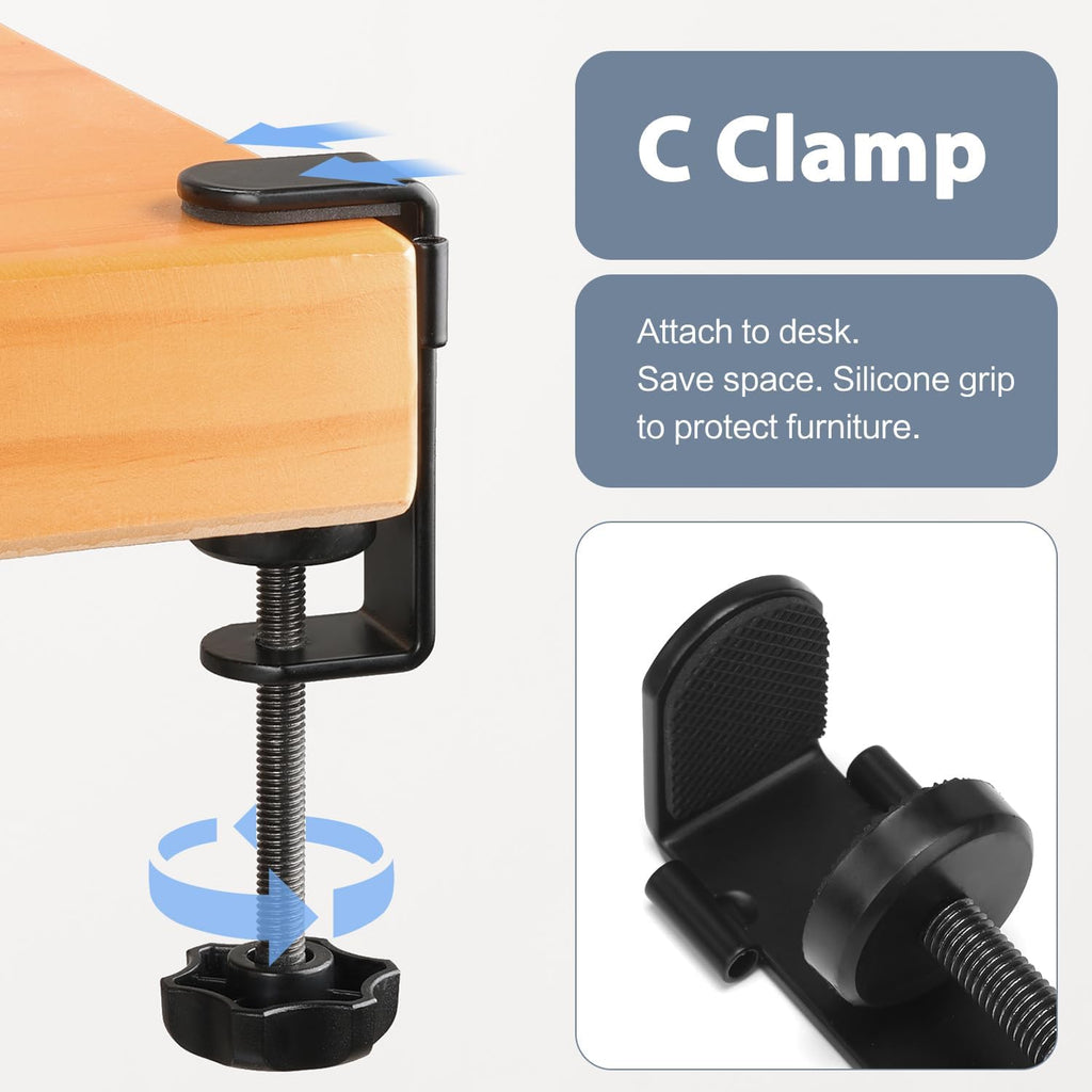 Under Desk Cup Holder, Clamp on Cup Holder Clip Desk Organizer Phone Stand