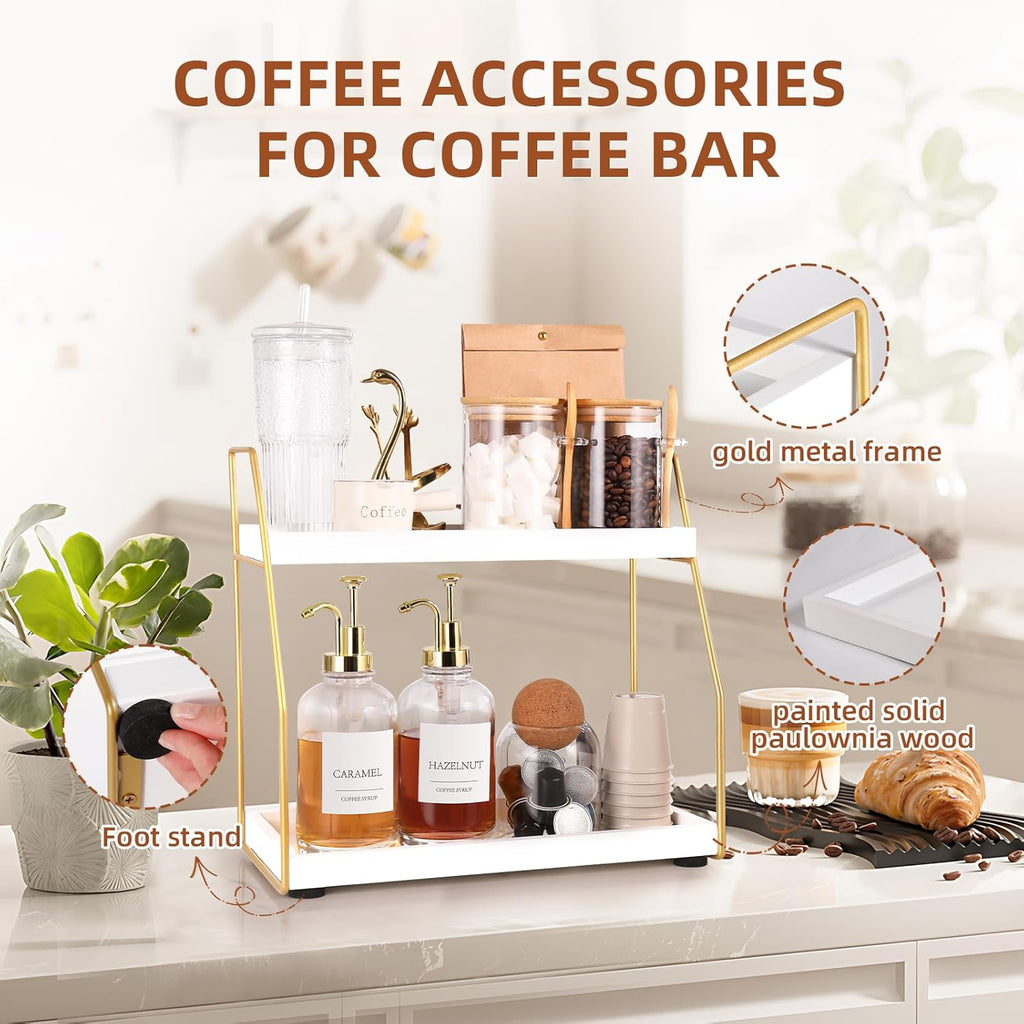 Coffee Bar Accessories,Coffee Table Decor,Coffee Station Organizer Counter