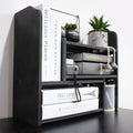 Adjustable Desktop Shelf Organizer, 3-Tier Desk Shelf, Black