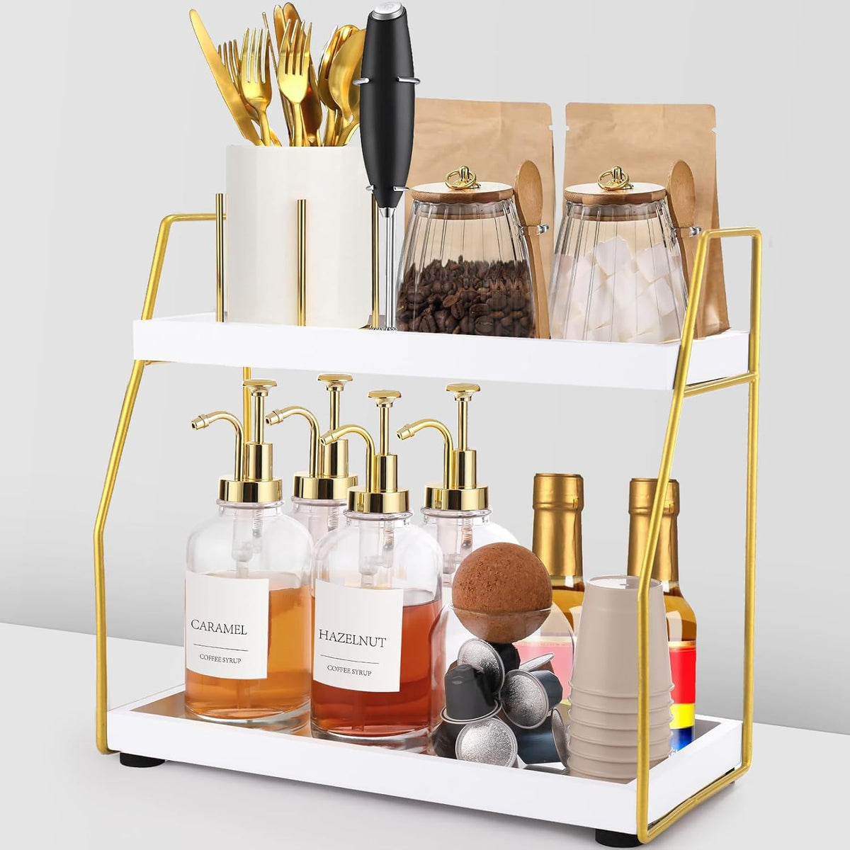 Coffee Bar Accessories,Coffee Table Decor,Coffee Station Organizer Counter